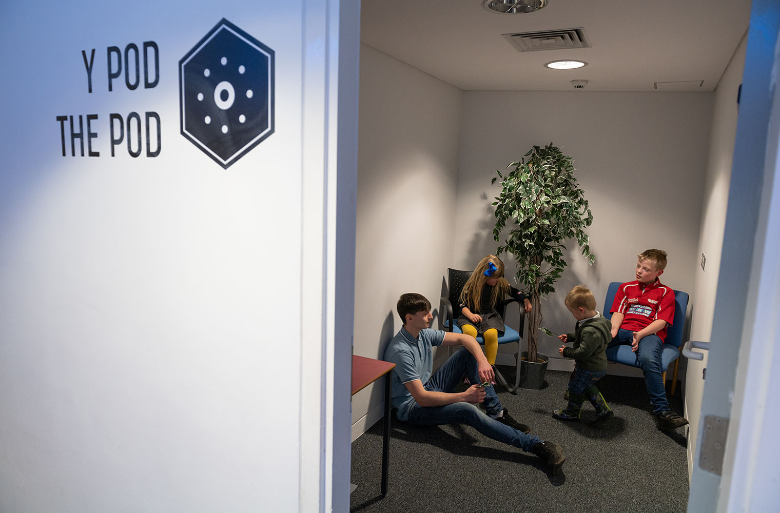 The Pod — a quiet space that can be used to take a moment, or to breastfeed, or as a prayer space